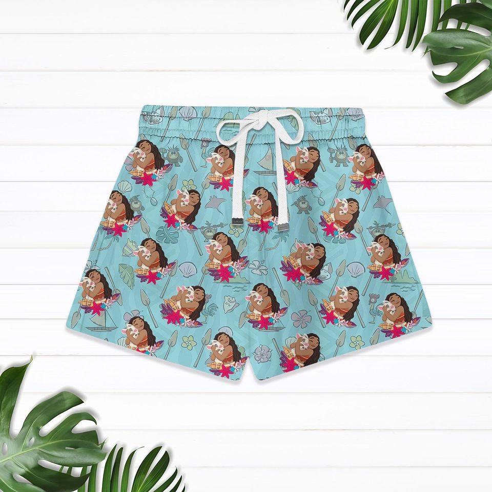 Disney Princess Tshirt Women, Moana 2 Summer Sets, Disneyworld Tee, Moana and Maui Pajamas Women, Disney Cartoon Tshirt and Shorts