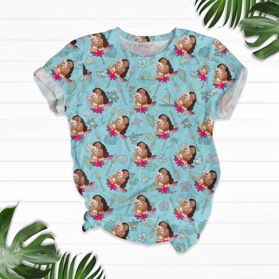 Disney Princess Tshirt Women, Moana 2 Summer Sets, Disneyworld Tee, Moana and Maui Pajamas Women, Disney Cartoon Tshirt and Shorts