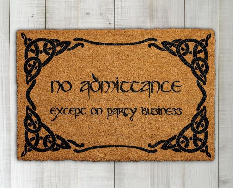 No Admittance Except on Party Business Doormat, Funny Doormat, Entryway Decor, Front Door Rug, Nerdy Home Decor Gift