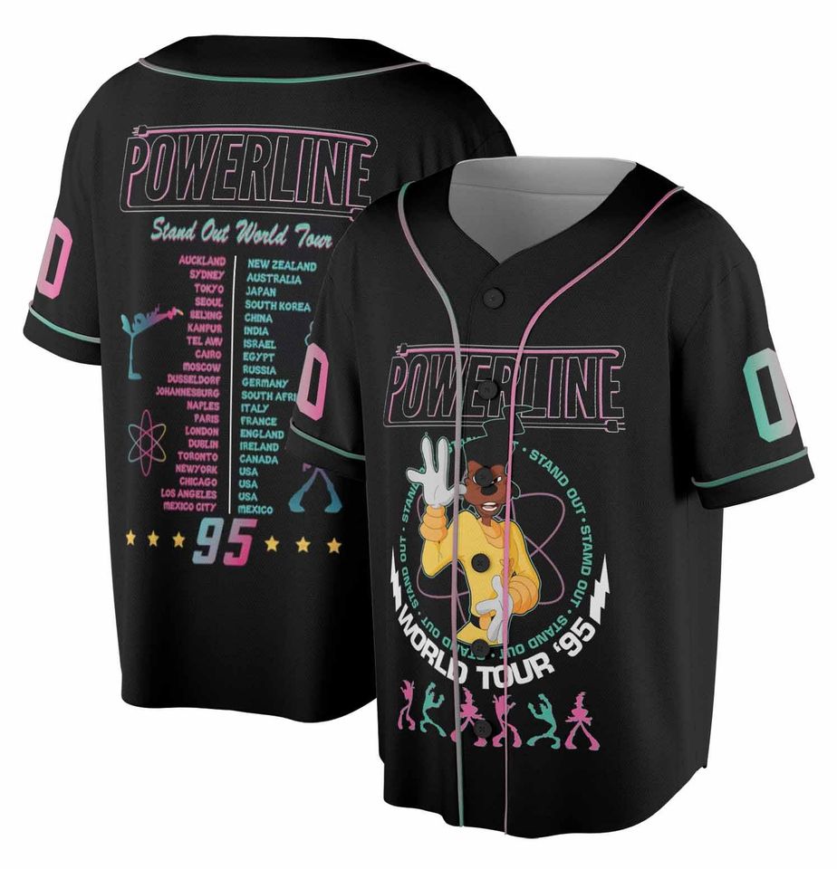 Custom Goofy Powerline Baseball Jersey, Powerline Baseball Jersey, Powerline Tour Shirt, Goofy Jersey Shirt, Birthday Gift For Fan
