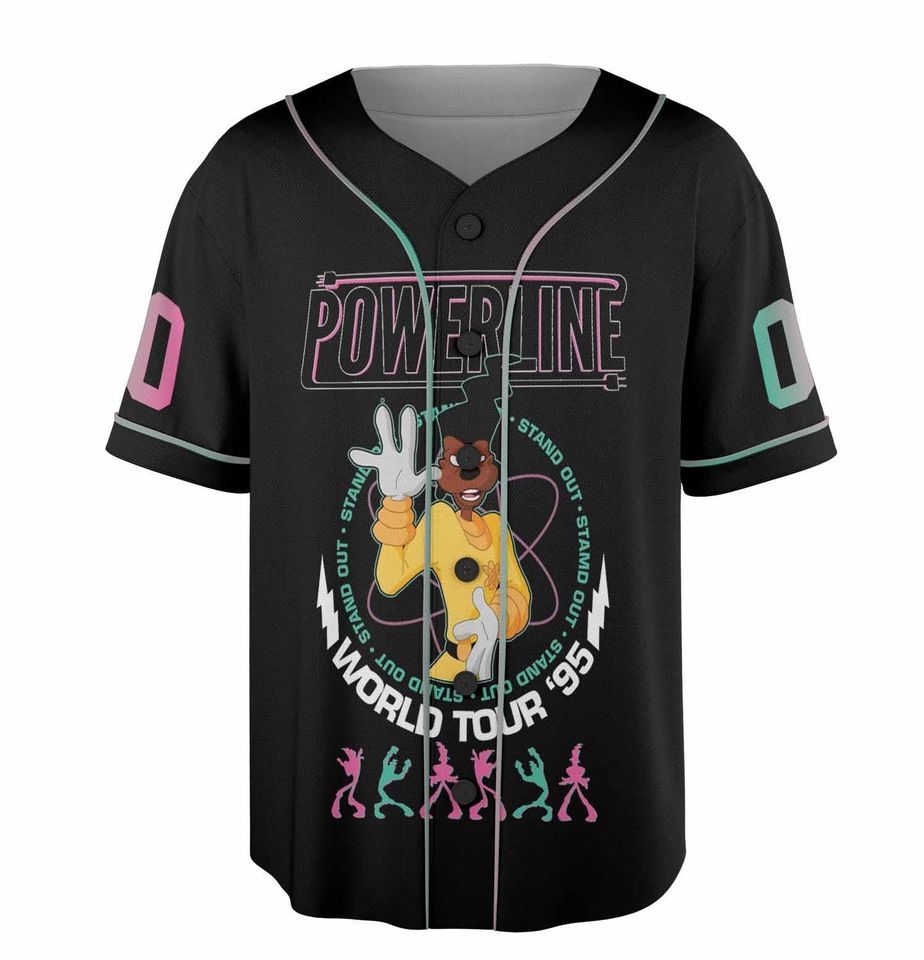 Custom Goofy Powerline Baseball Jersey, Powerline Baseball Jersey, Powerline Tour Shirt, Goofy Jersey Shirt, Birthday Gift For Fan