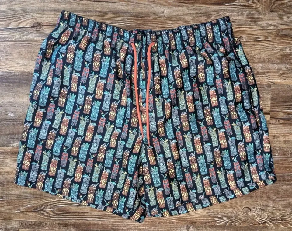 Caribbean Swimwear mens 2 piece set swim shorts large & button down shirt Medium