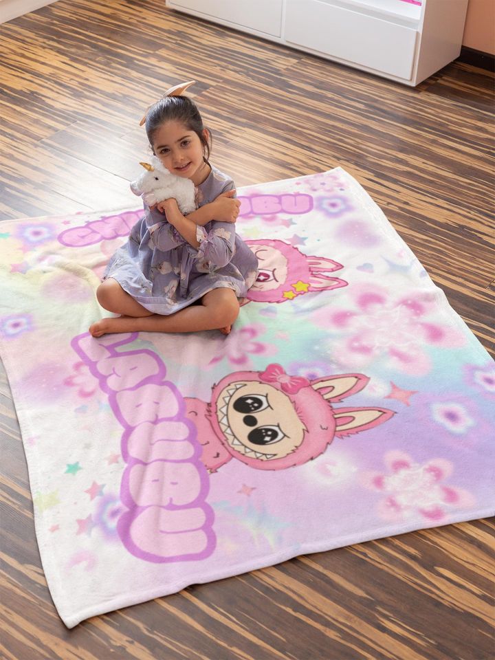 Chillbubu Labubu Blanket, Fleece Blanket, Kid Blanket, Back To School Gift