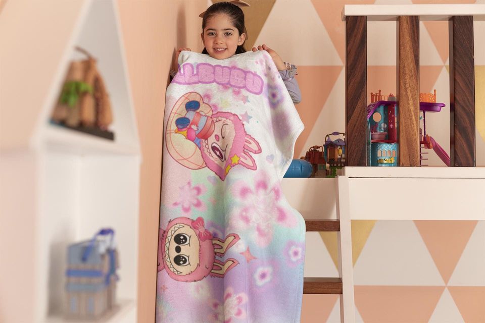 Chillbubu Labubu Blanket, Fleece Blanket, Kid Blanket, Back To School Gift