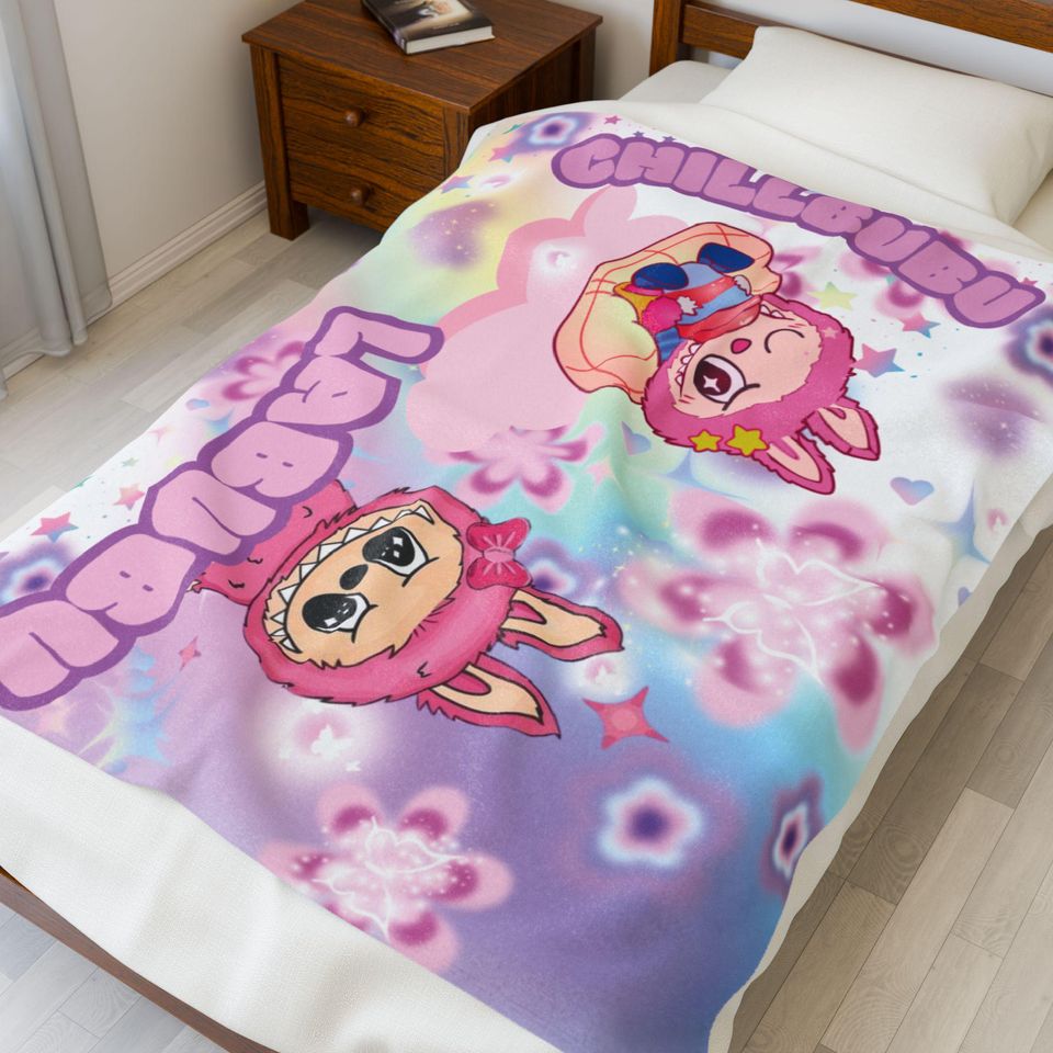 Chillbubu Labubu Blanket, Fleece Blanket, Kid Blanket, Back To School Gift