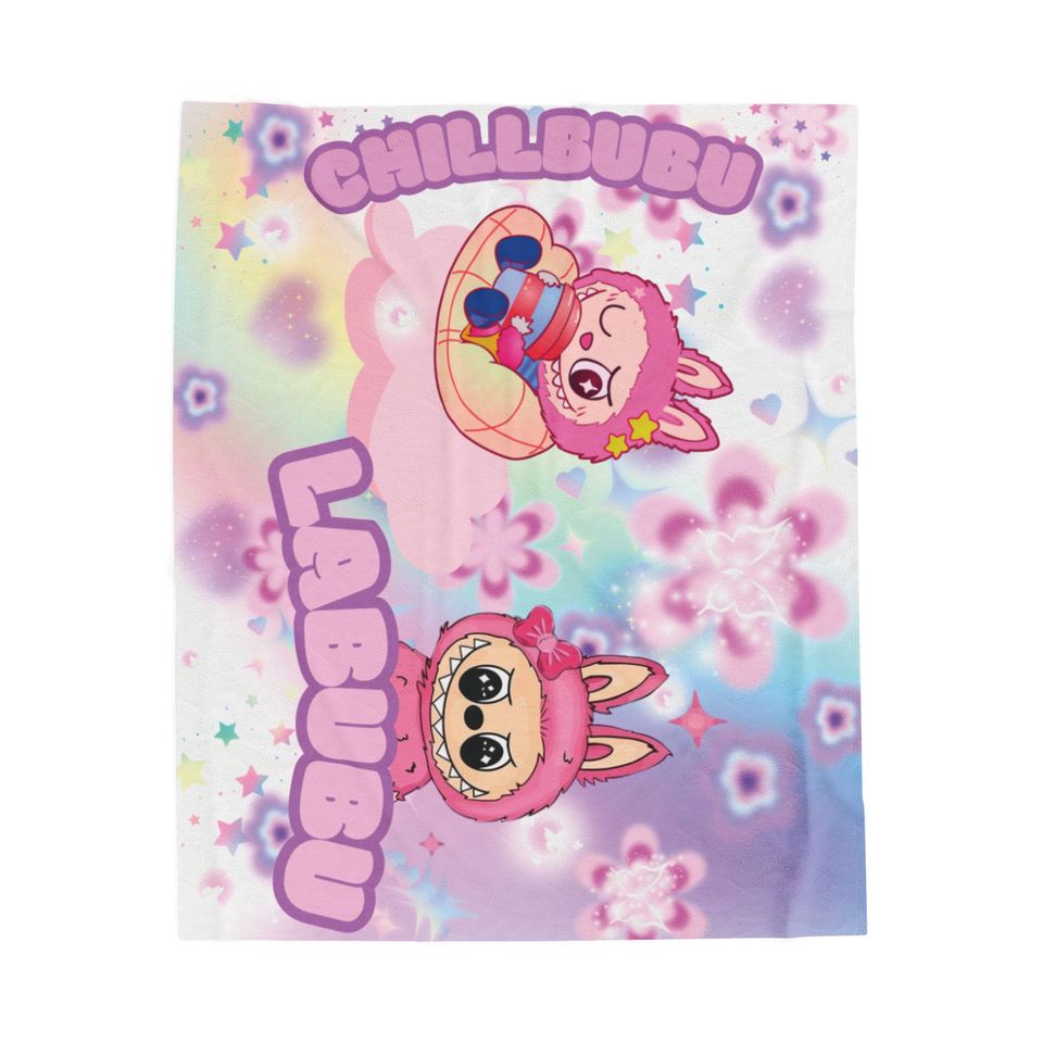Chillbubu Labubu Blanket, Fleece Blanket, Kid Blanket, Back To School Gift