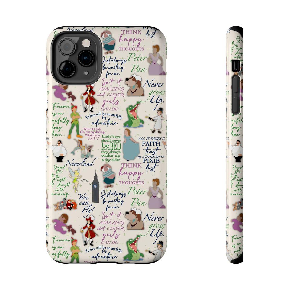 Peter Pan Inspired iPhone Case - Tinkerbell, Wendy, Captain Hook, Smee