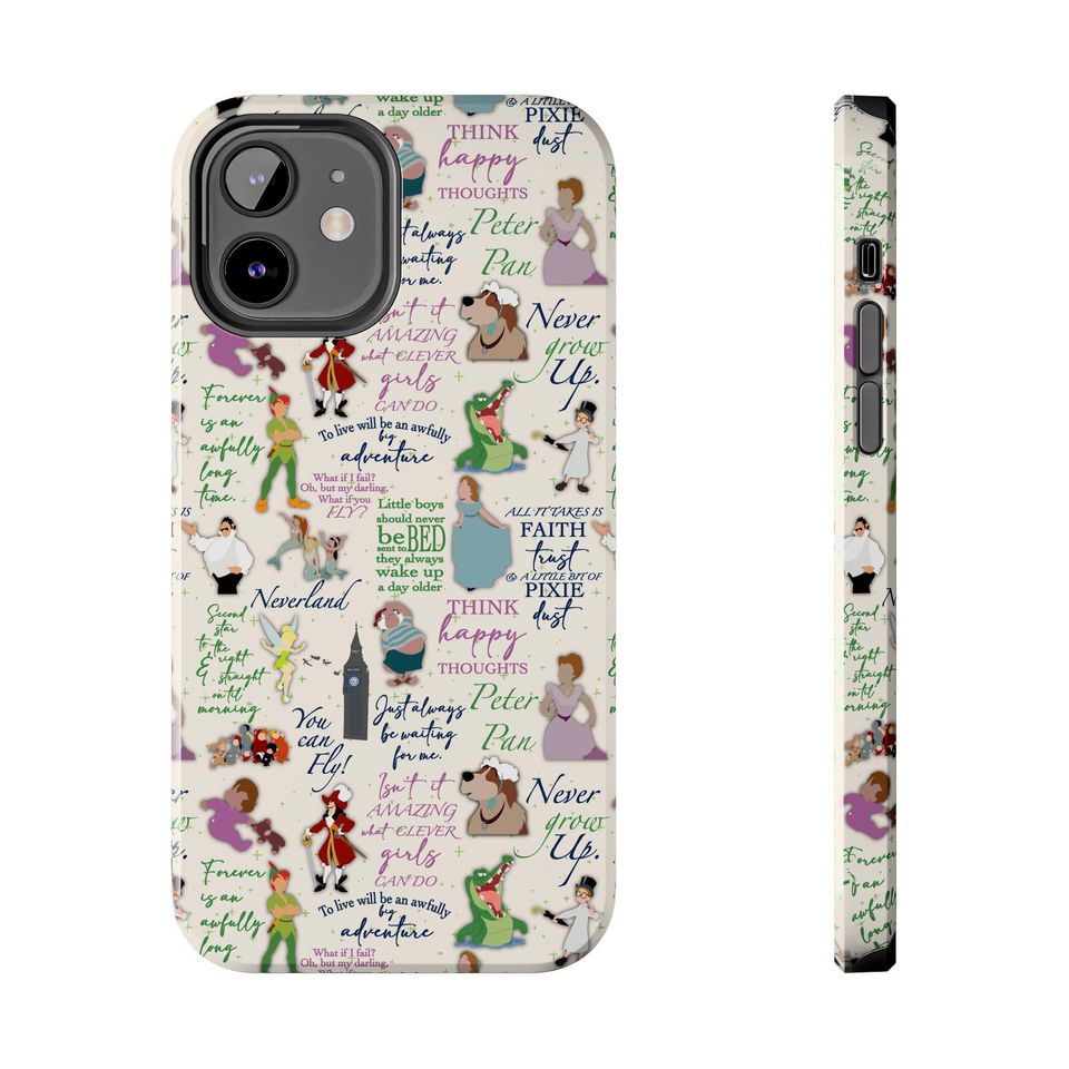 Peter Pan Inspired iPhone Case - Tinkerbell, Wendy, Captain Hook, Smee
