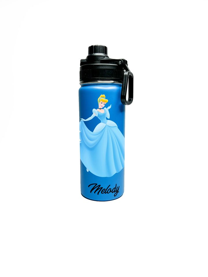 Cinde Personalized Stainless Steel Water Bottles Sports Lid, Custom Princess Girl Gift