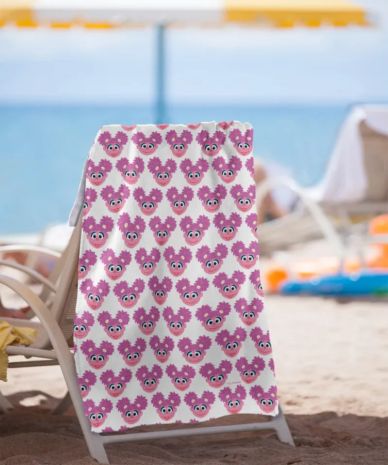 Sesame Street Simple Abby Pattern Officially Licensed Beach Towel 30"x60"