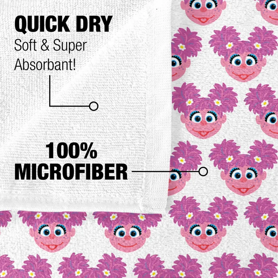 Sesame Street Simple Abby Pattern Officially Licensed Beach Towel 30"x60"