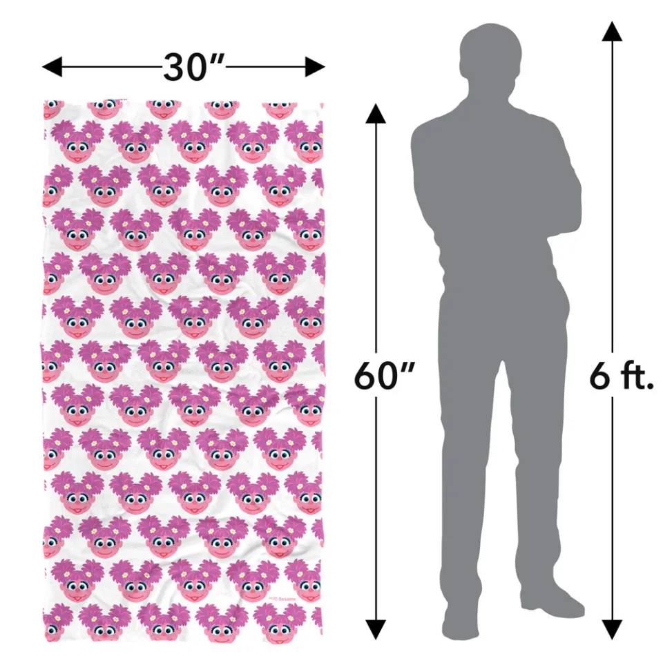 Sesame Street Simple Abby Pattern Officially Licensed Beach Towel 30"x60"