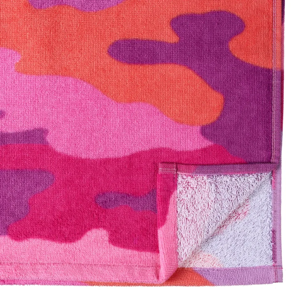 Beach Collection Pink Camo Cotton-Blend Beach Towel