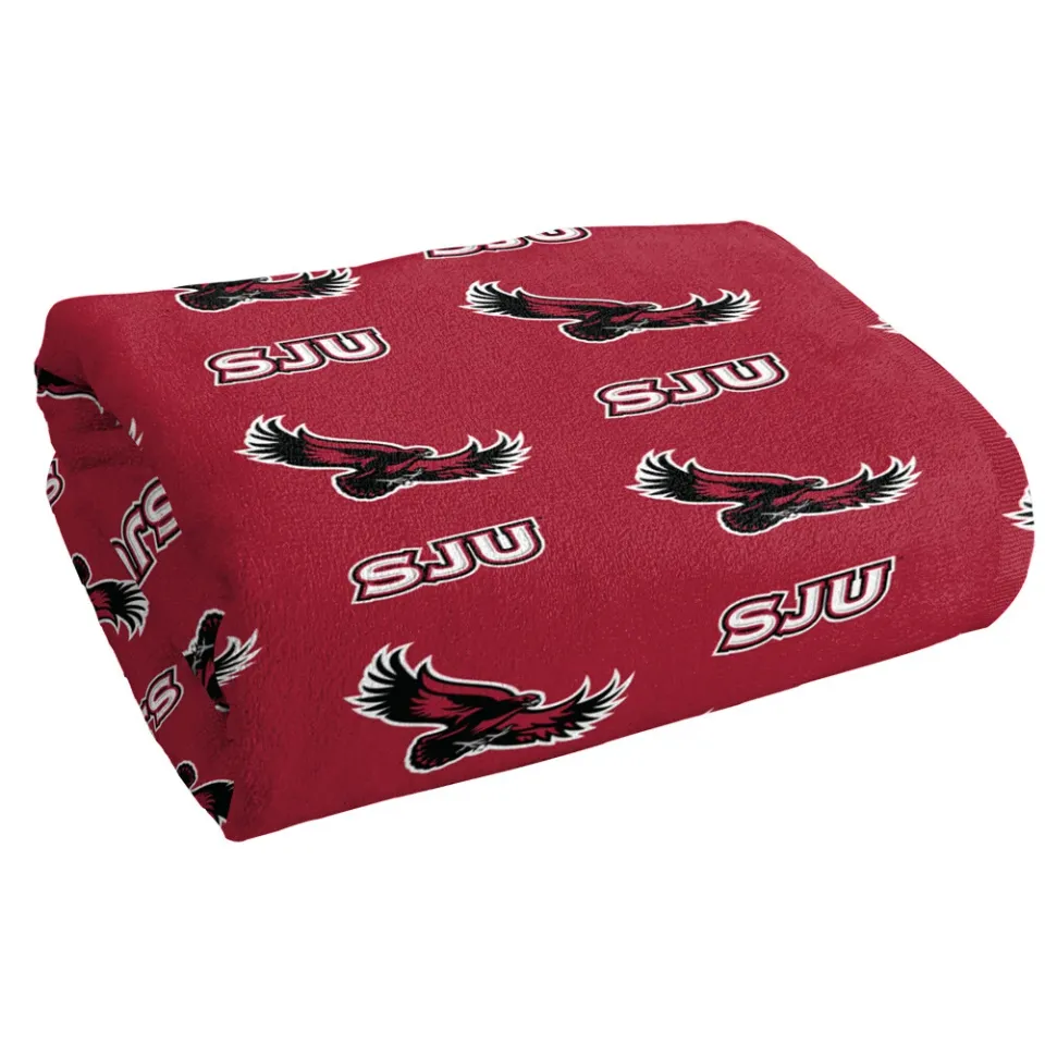 Saint Josephs University Beach Towel/Bath Towel, 30"x60" Logo Pattern