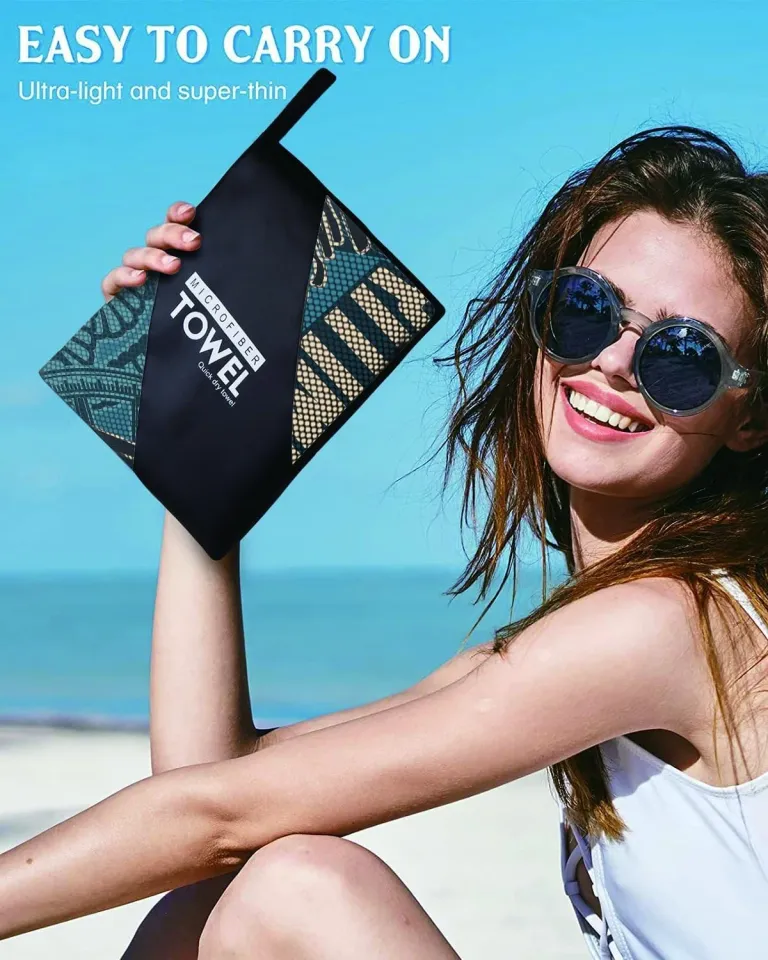 Thin Lightweight Microfiber Beach Towel Extra Large 36"x72", Sand Free Quick Dry