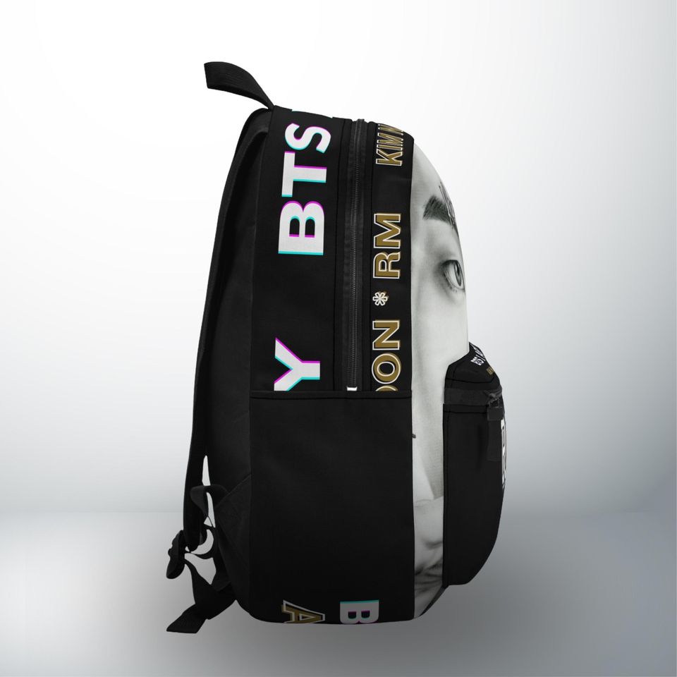 BTS RM Black Backpack - Kim Namjoon Knapsack, Kpop Fan Gift, BTS Merchandise