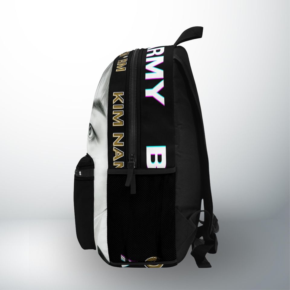 BTS RM Black Backpack - Kim Namjoon Knapsack, Kpop Fan Gift, BTS Merchandise