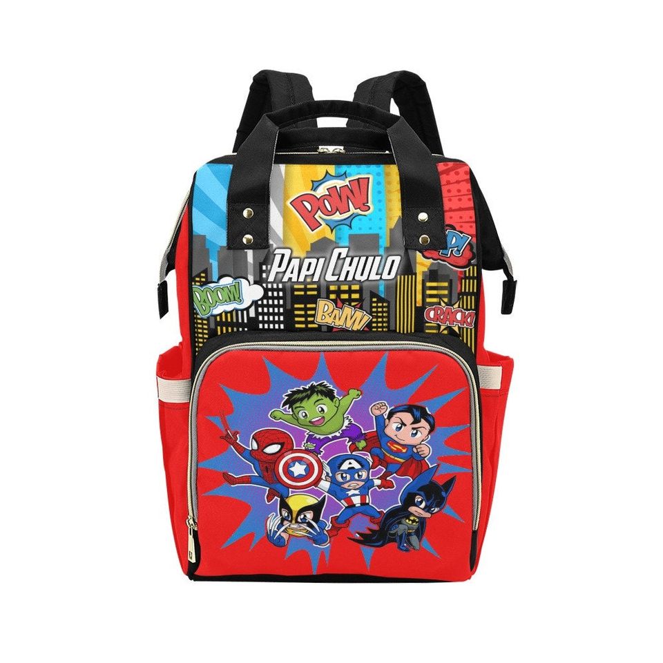 Custom Superhero Diaper Backpack Personalized Diaper Bag