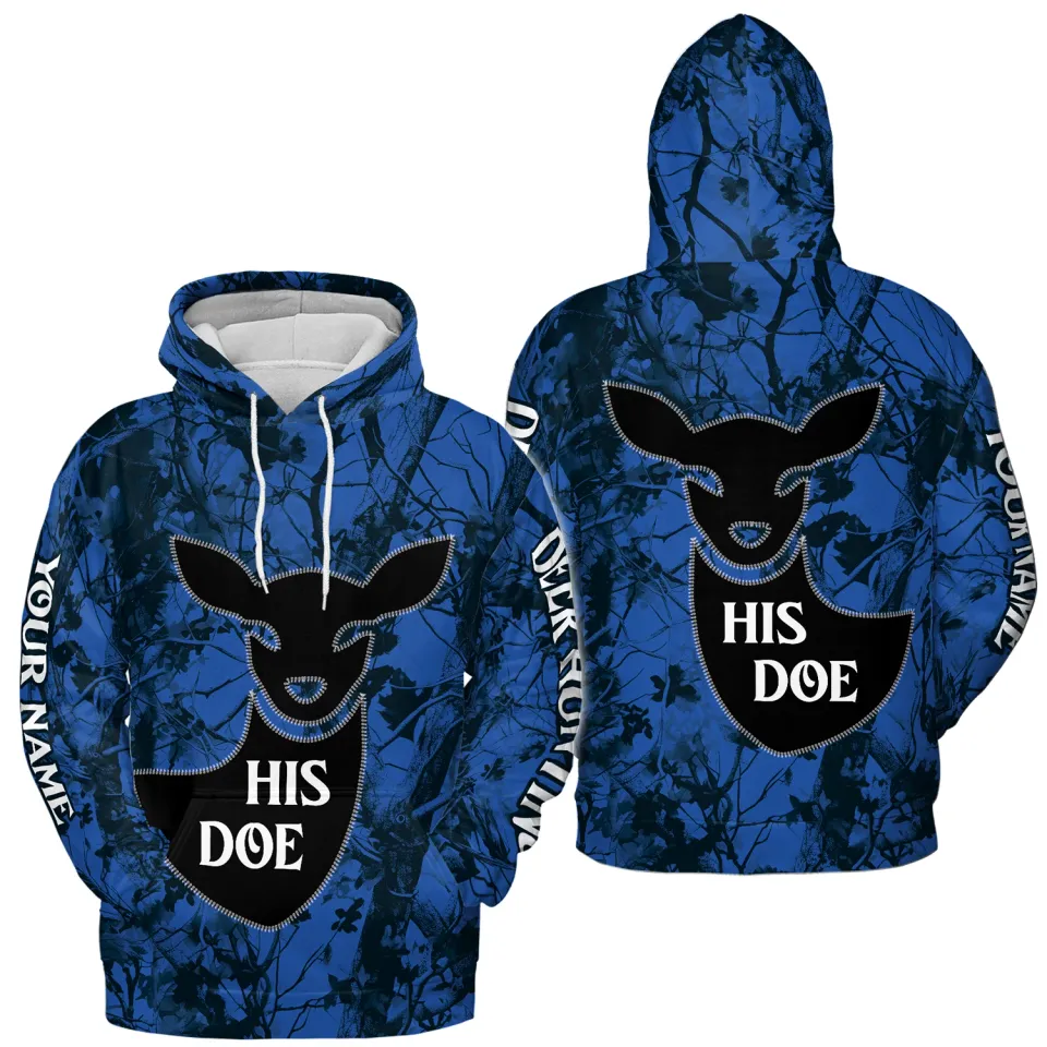 Personalized Deer Couple Hoodie 3D, Deer Lover Hunting Hoodie