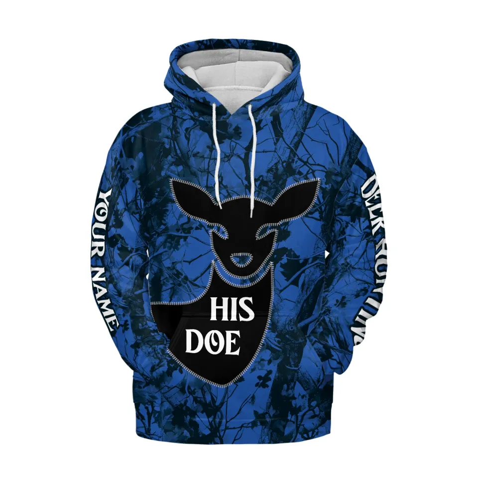Personalized Deer Couple Hoodie 3D, Deer Lover Hunting Hoodie