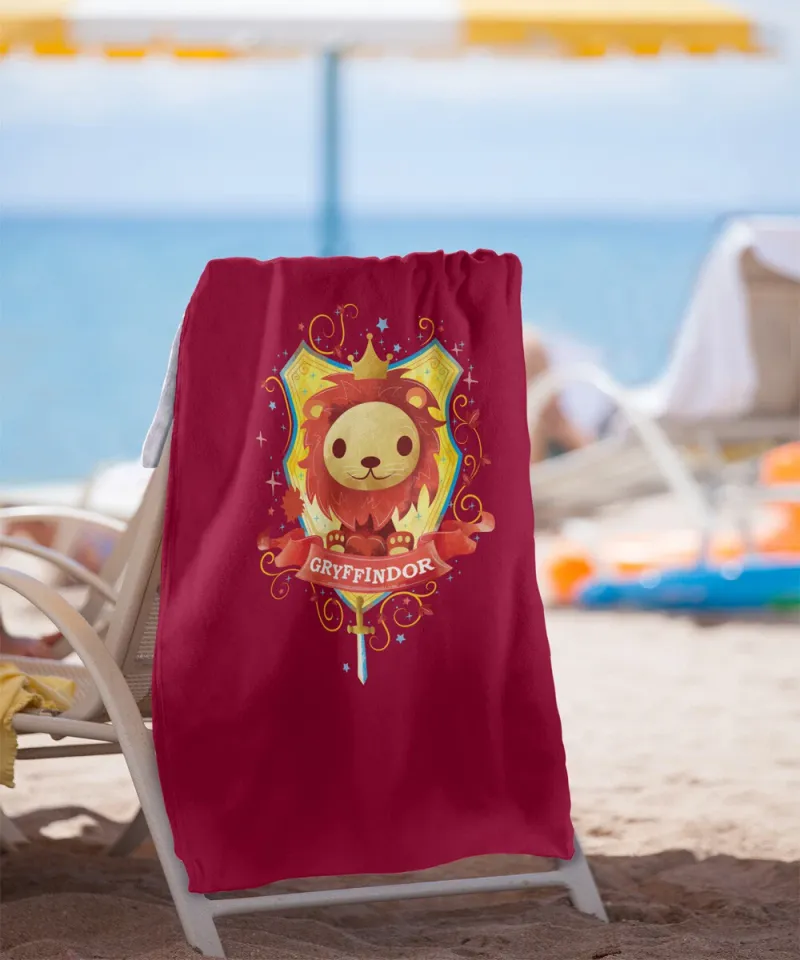 Harry Potter Watercolor Gryffindor Crest Licensed Beach Towel 30"x60"