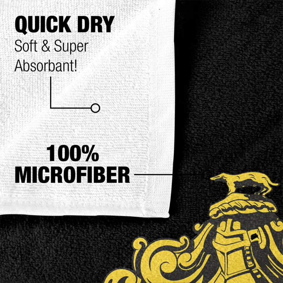 Harry Potter Hufflepuff Crest Black Gold Licensed Beach Towel 30"x60"