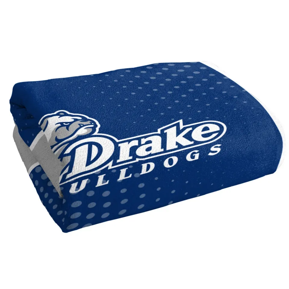 Drake University Beach Towel/Bath Towel, 30"x60" Radial Dots
