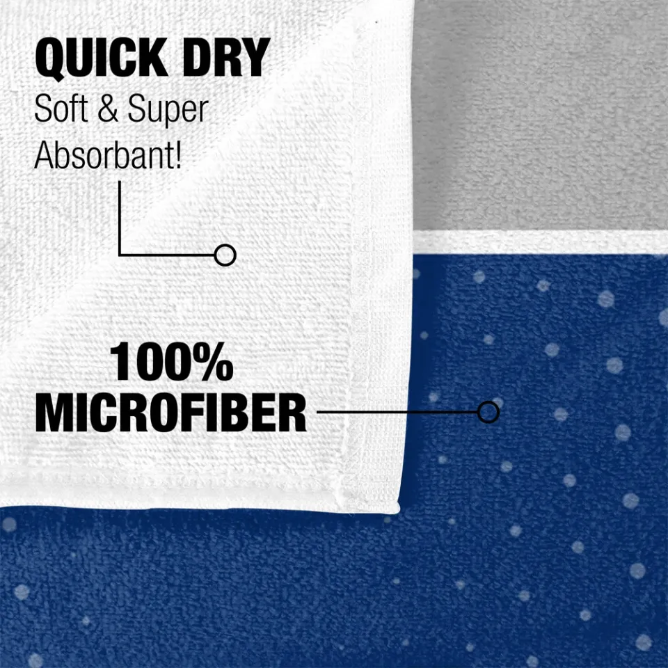 Drake University Beach Towel/Bath Towel, 30"x60" Radial Dots