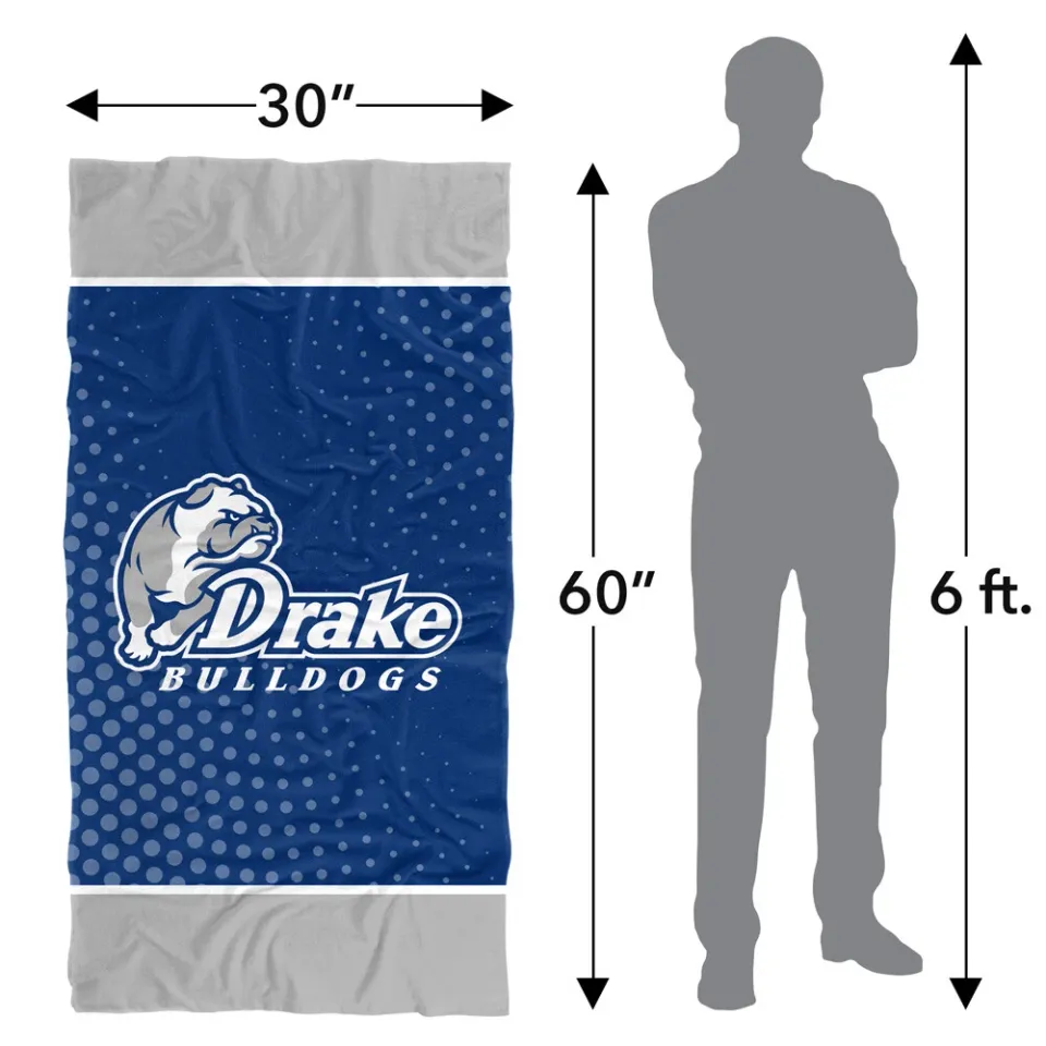 Drake University Beach Towel/Bath Towel, 30"x60" Radial Dots