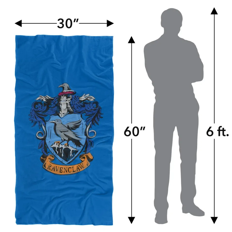 Harry Potter Drawn Ravenclaw Crest Officially Licensed Beach Towel 30"x60"