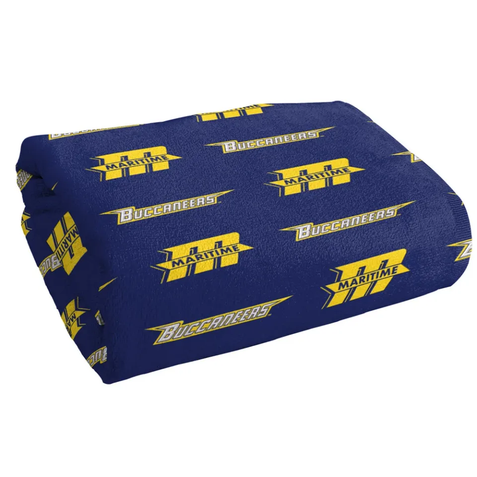 Massachusetts Maritime Academy Beach Towel/Bath Towel, 30"x60" Logo Pattern