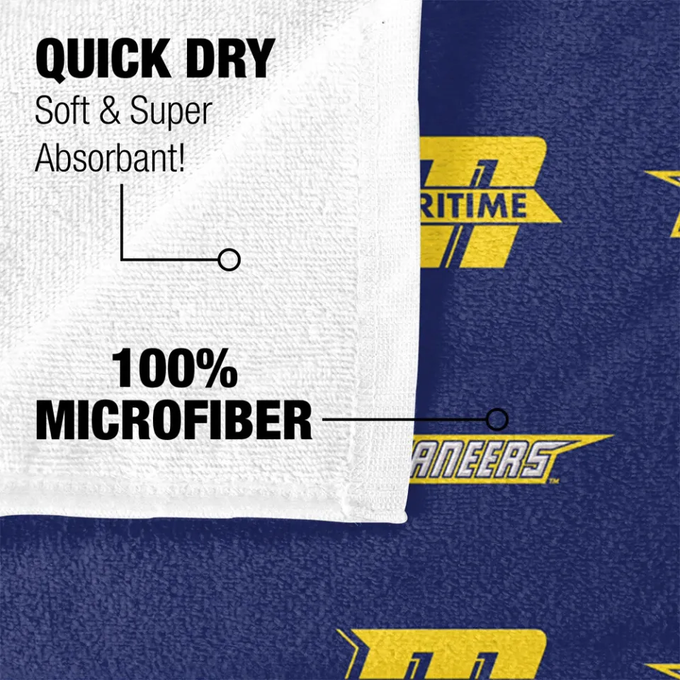 Massachusetts Maritime Academy Beach Towel/Bath Towel, 30"x60" Logo Pattern