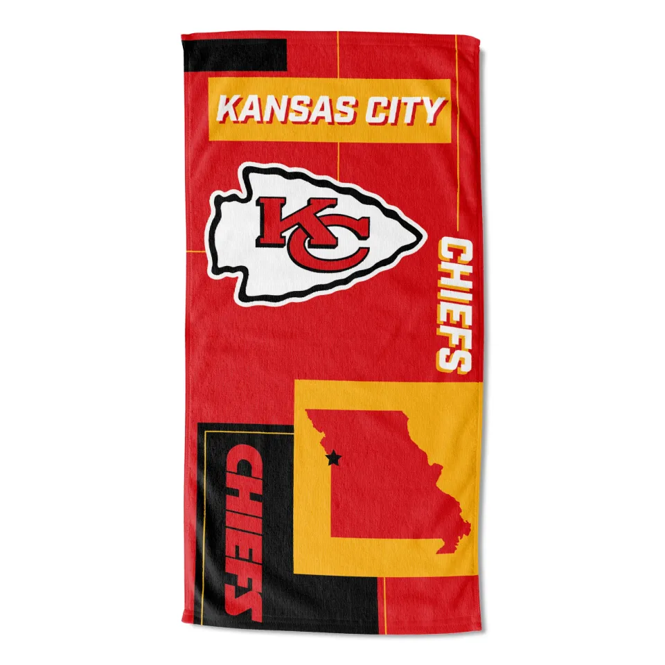 Northwest football Kansas City Chiefs State Line Beach Towel