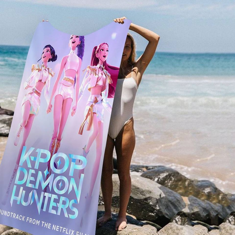 Popular Anime K-Pop D-Demon Hunters Microfiber Beach Towel