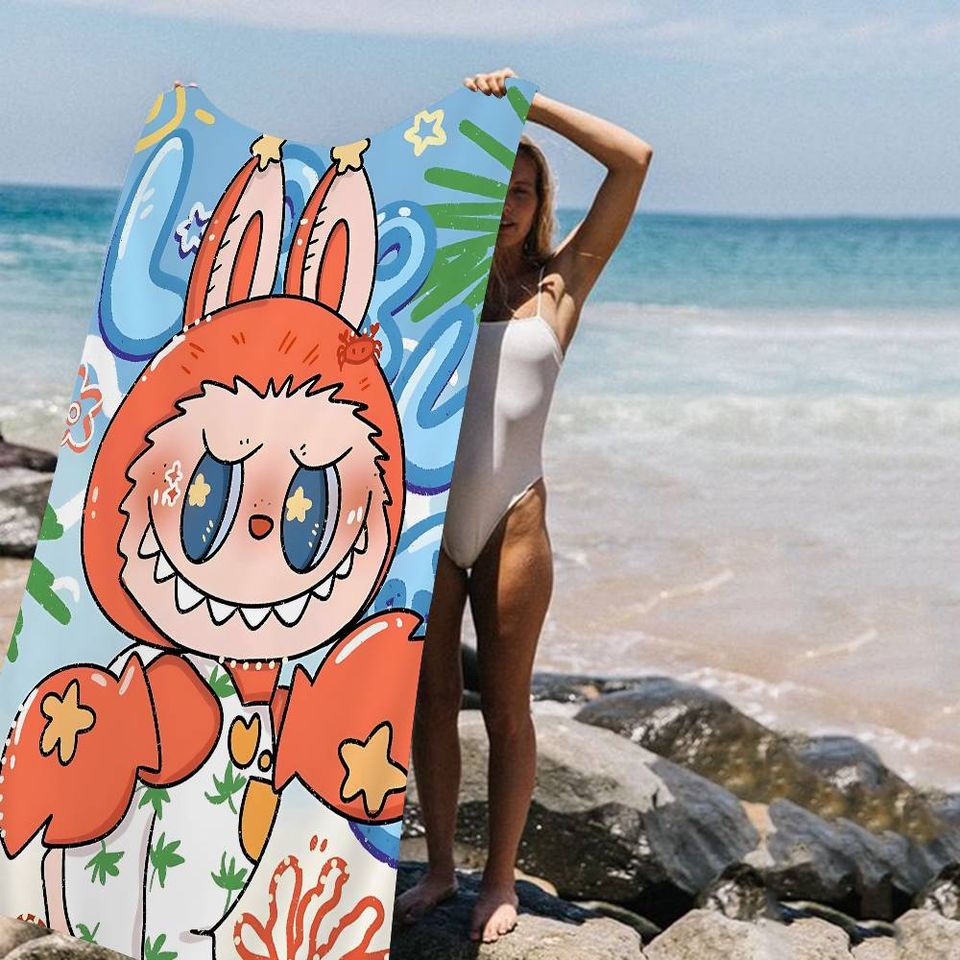 Cute Labubu  Beach Towel