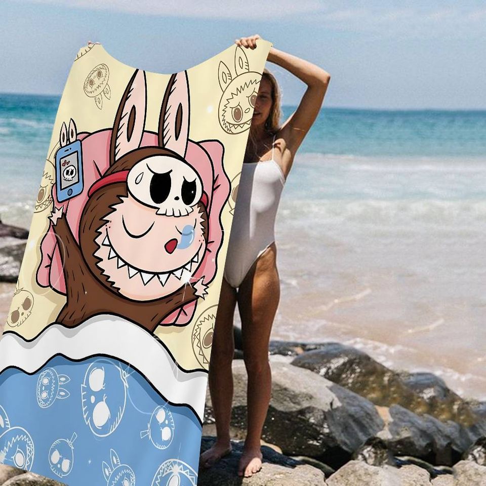 Cute Labubu  Beach Towel