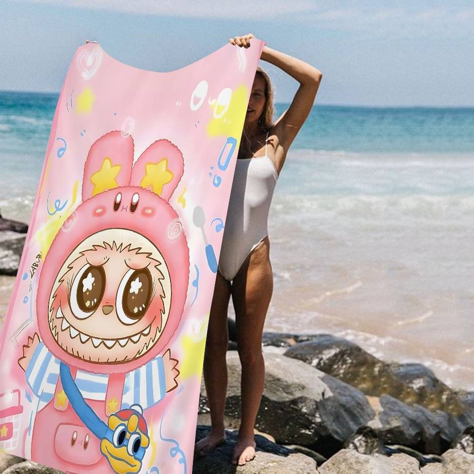 Cute Labubu  Beach Towel