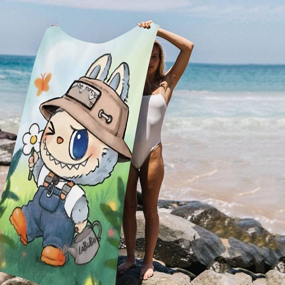 Cute Labubu  Beach Towel
