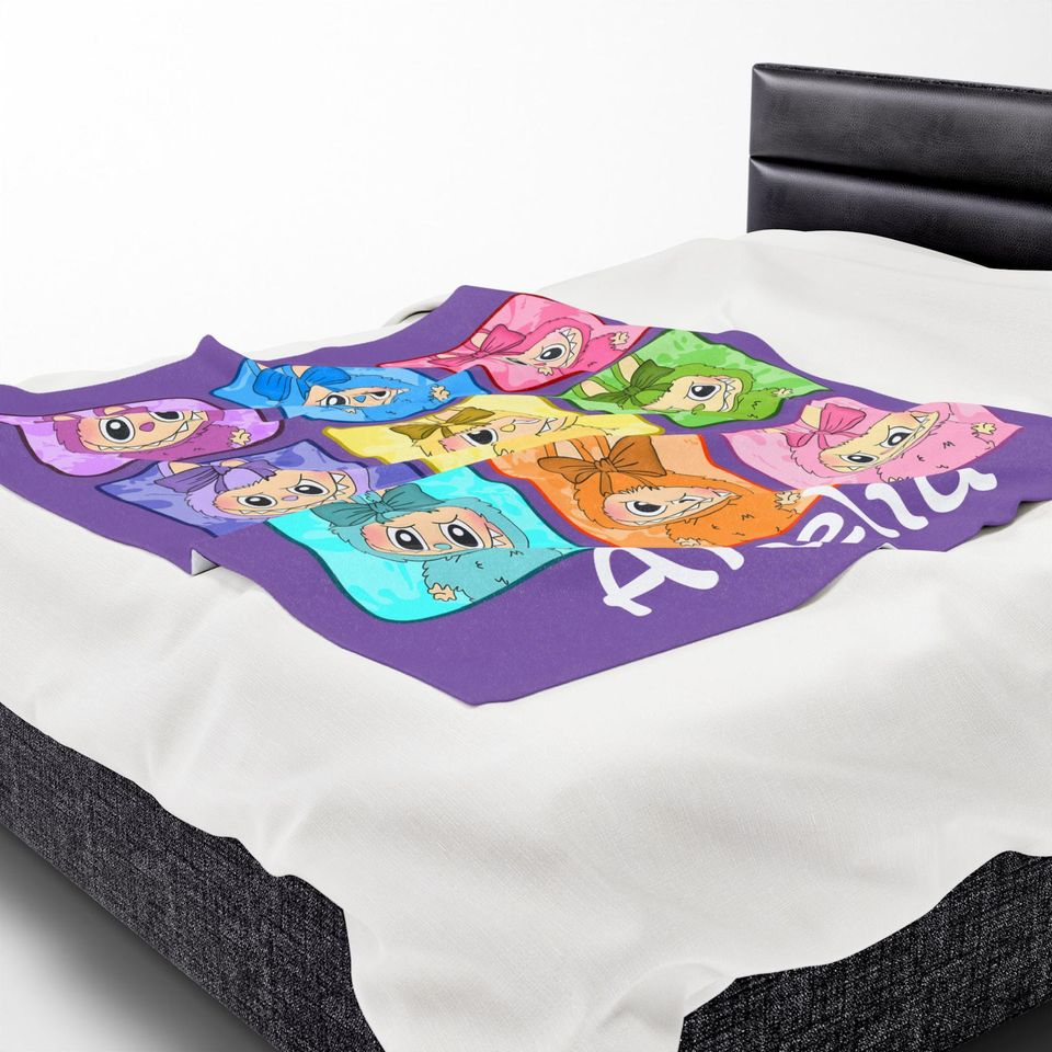 Personalized Labubu Fleece Blanket | Gift For Kid | Back To School Gift