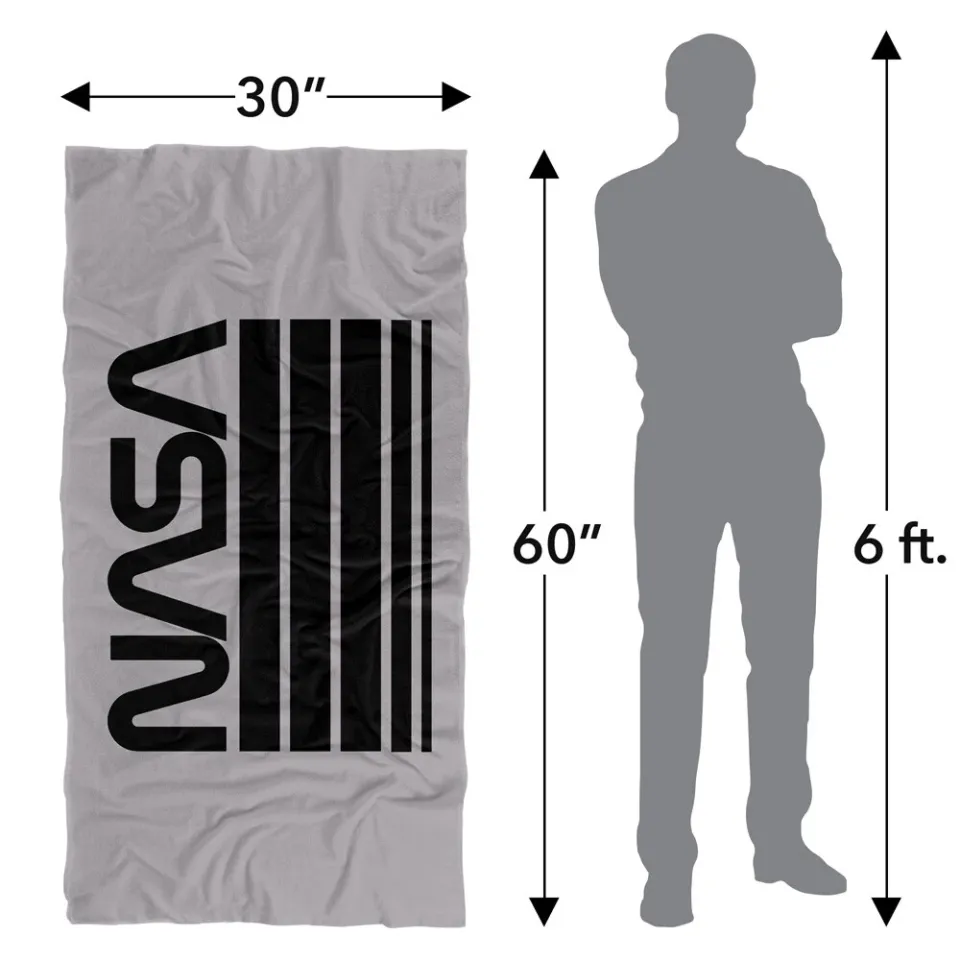 NASA Worm Logo Stripes Officially Licensed Beach Towel 30"x60"