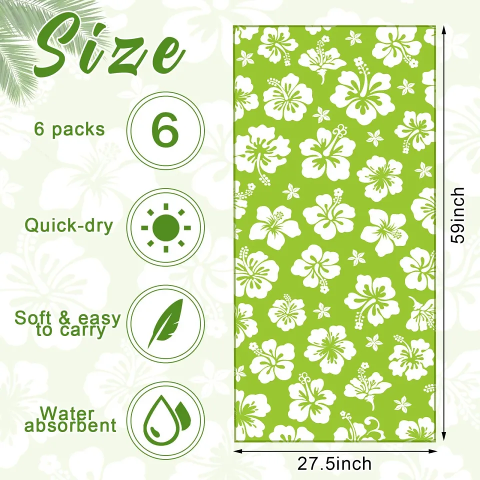 6 Pcs Microfiber Beach Towel 28 X 59 Inch Oversized Large Quick Dry Lightweight