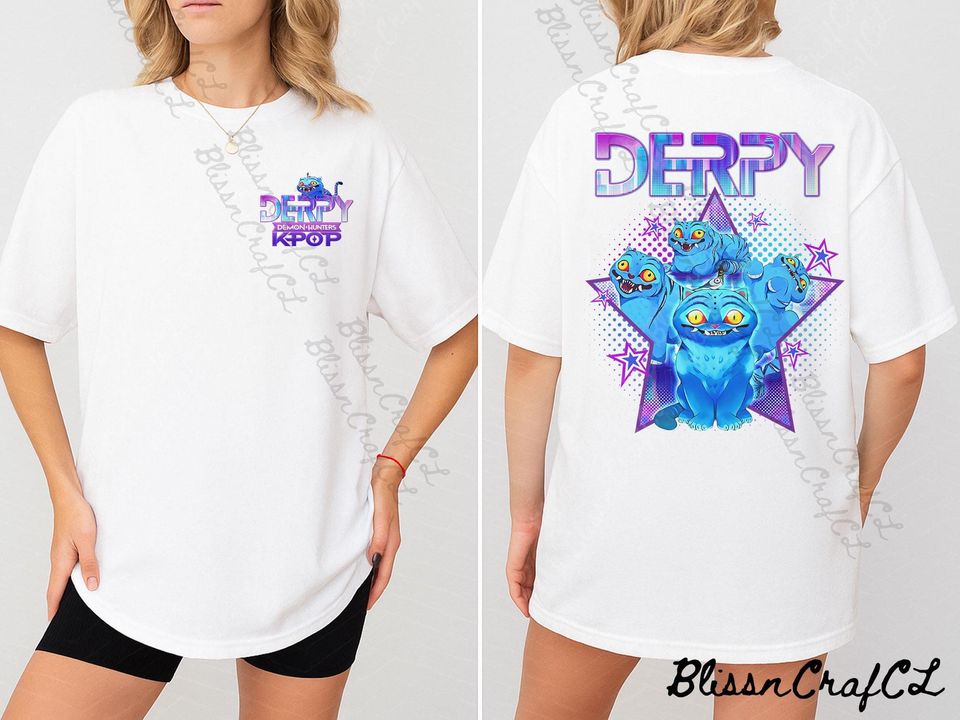 Kpop Demon Hunter Derpy Tiger 2 sides Shirt, Derpy the Tiger And Bird Demon Hunter Tiger Shirt, Saja Boys Shirt, Gift for Saja Boys fans