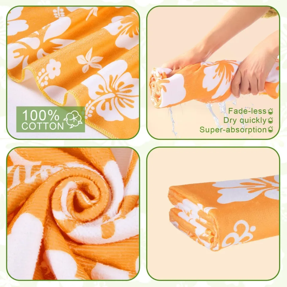 6 Pcs Microfiber Beach Towel 28 X 59 Inch Oversized Large Quick Dry Lightweight