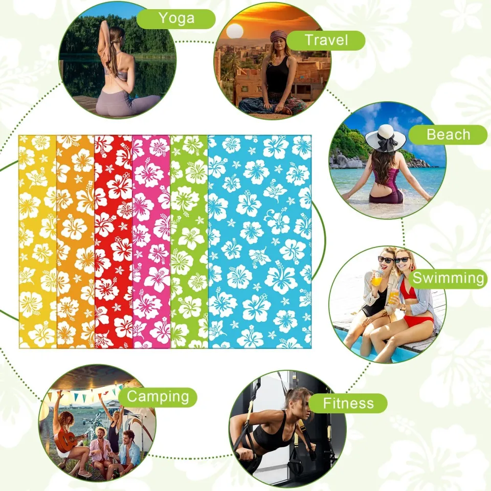 6 Pcs Microfiber Beach Towel 28 X 59 Inch Oversized Large Quick Dry Lightweight