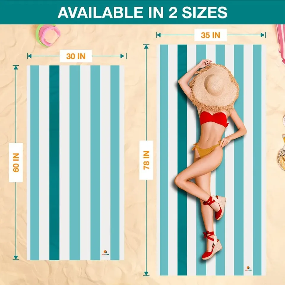 Sun Cube Microfiber Beach Towel, Quick Dry Sand Free Beach Towel, Lightweight, C