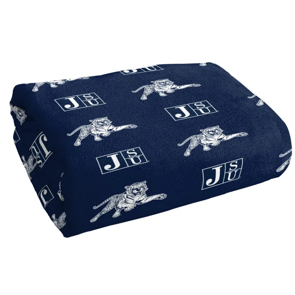 Jackson State University Beach Towel/Bath Towel, 30"x60" Logo Pattern