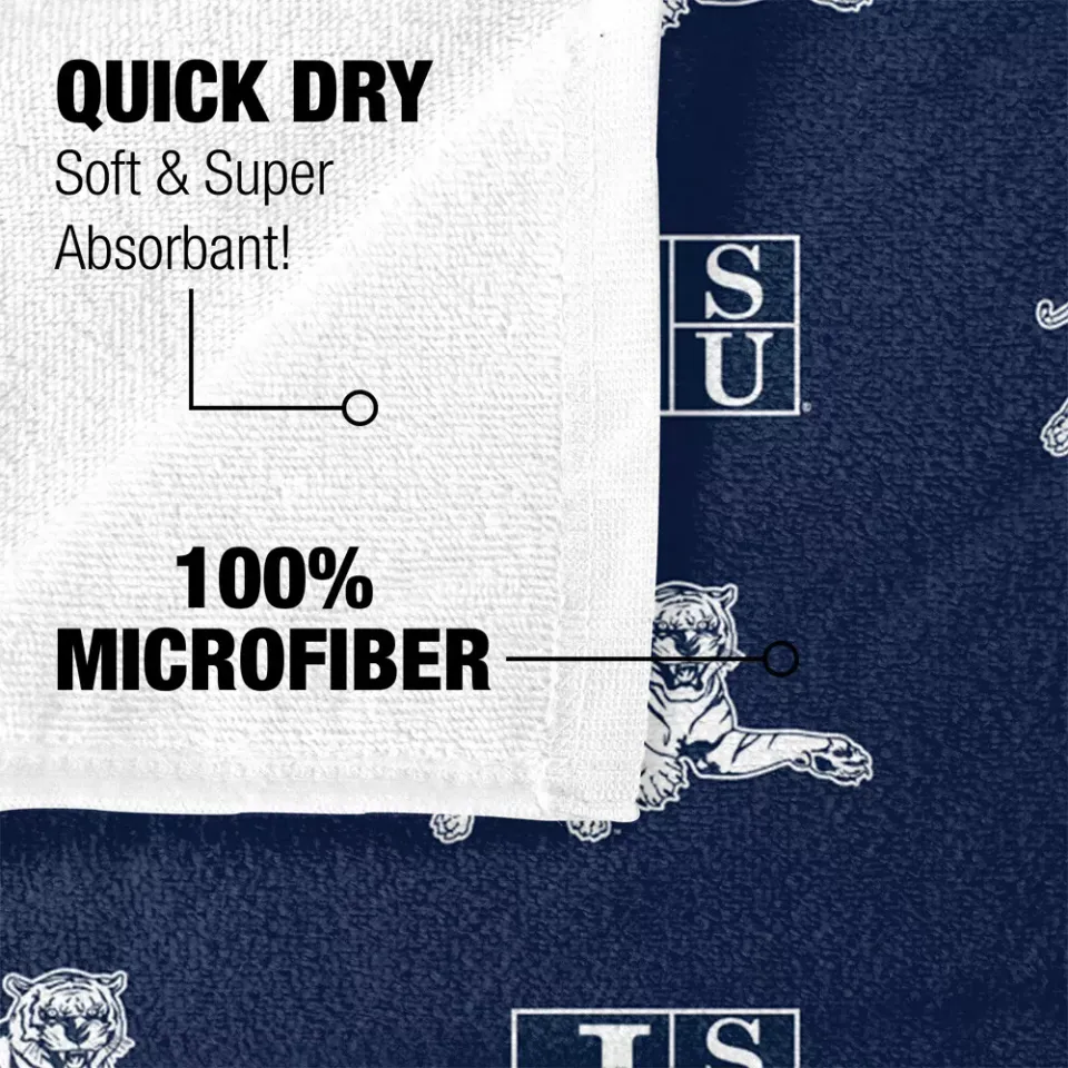 Jackson State University Beach Towel/Bath Towel, 30"x60" Logo Pattern