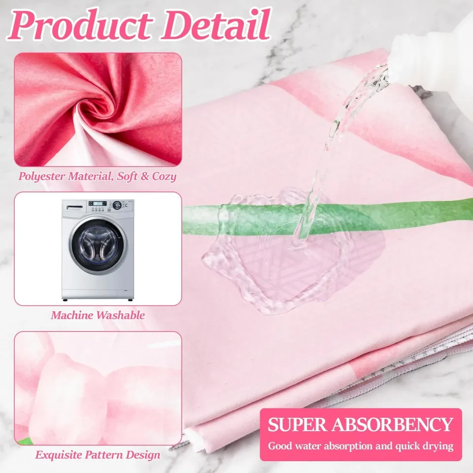 Cherry Bow Oversized Beach Towels - Double-Sided Thin Microfiber Lightweight ...