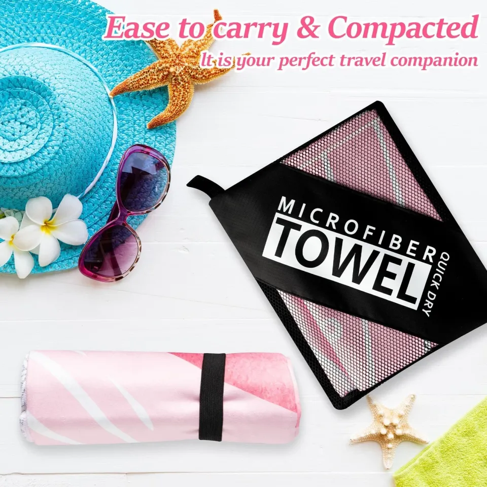 Cherry Bow Oversized Beach Towels - Double-Sided Thin Microfiber Lightweight ...