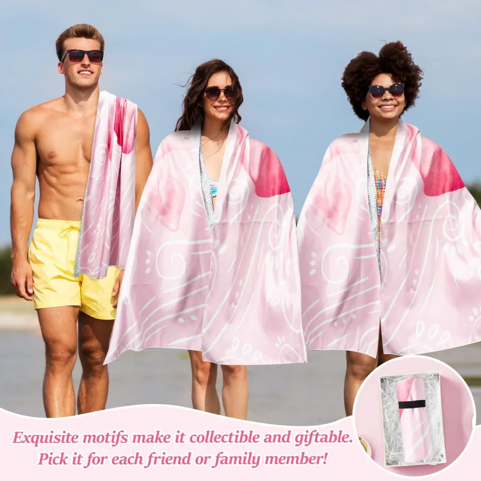 Cherry Bow Oversized Beach Towels - Double-Sided Thin Microfiber Lightweight ...